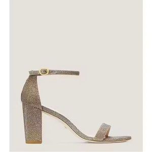 Stuart Weitzman glittery heeled strap sandal 6.5